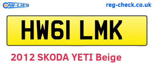 HW61LMK are the vehicle registration plates.