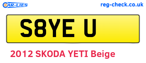 S8YEU are the vehicle registration plates.