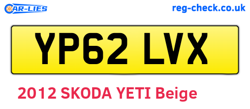YP62LVX are the vehicle registration plates.