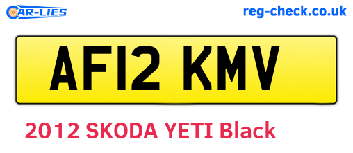 AF12KMV are the vehicle registration plates.
