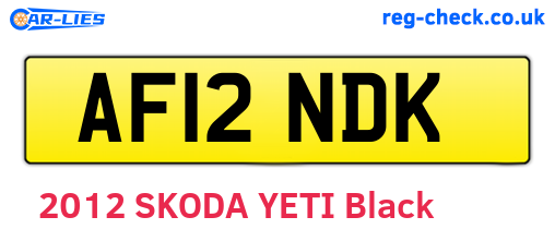AF12NDK are the vehicle registration plates.