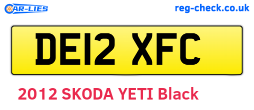 DE12XFC are the vehicle registration plates.