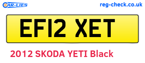 EF12XET are the vehicle registration plates.