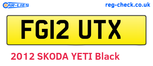 FG12UTX are the vehicle registration plates.