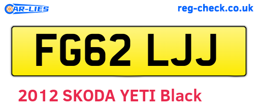 FG62LJJ are the vehicle registration plates.