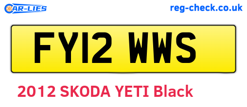 FY12WWS are the vehicle registration plates.