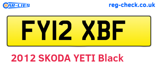 FY12XBF are the vehicle registration plates.