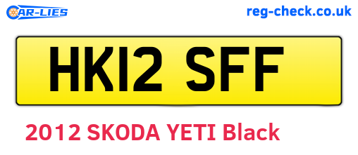 HK12SFF are the vehicle registration plates.