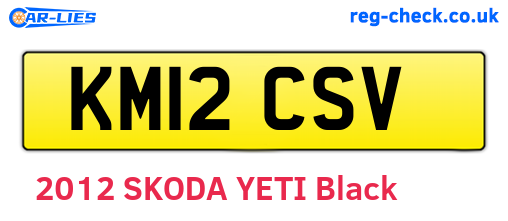 KM12CSV are the vehicle registration plates.