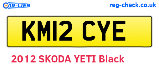 KM12CYE are the vehicle registration plates.