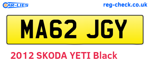 MA62JGY are the vehicle registration plates.
