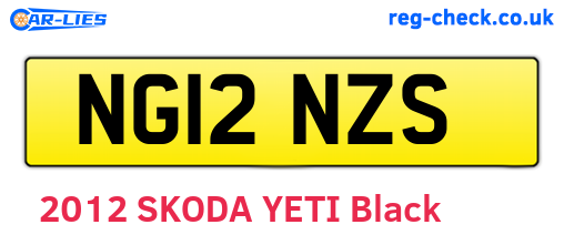 NG12NZS are the vehicle registration plates.