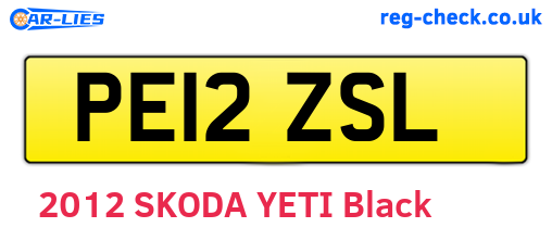 PE12ZSL are the vehicle registration plates.