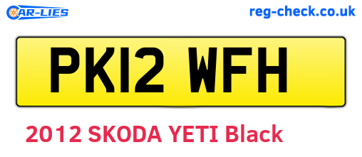 PK12WFH are the vehicle registration plates.