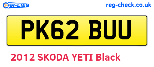PK62BUU are the vehicle registration plates.
