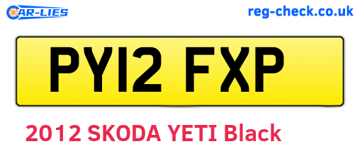 PY12FXP are the vehicle registration plates.