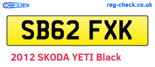 SB62FXK are the vehicle registration plates.