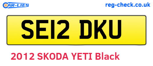 SE12DKU are the vehicle registration plates.