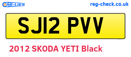SJ12PVV are the vehicle registration plates.