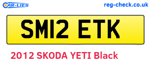SM12ETK are the vehicle registration plates.