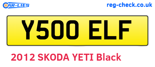 Y500ELF are the vehicle registration plates.
