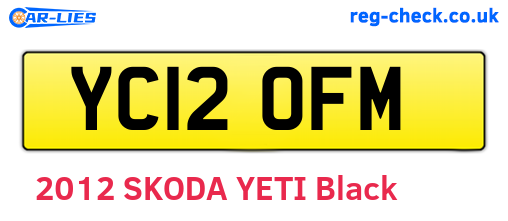 YC12OFM are the vehicle registration plates.