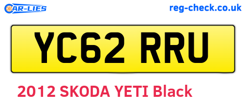 YC62RRU are the vehicle registration plates.