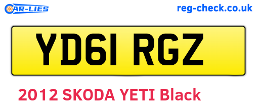 YD61RGZ are the vehicle registration plates.