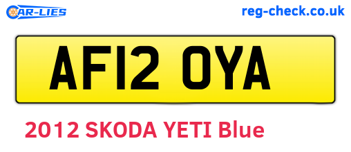 AF12OYA are the vehicle registration plates.