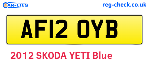 AF12OYB are the vehicle registration plates.