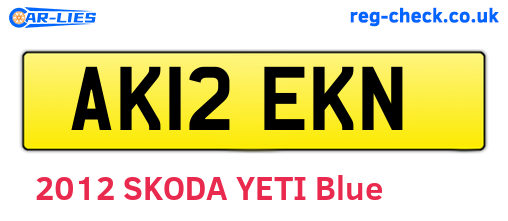 AK12EKN are the vehicle registration plates.