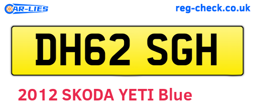 DH62SGH are the vehicle registration plates.