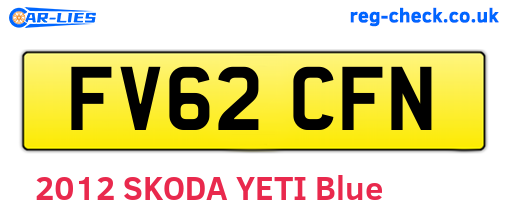 FV62CFN are the vehicle registration plates.