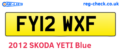 FY12WXF are the vehicle registration plates.