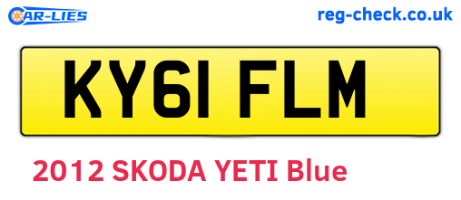 KY61FLM are the vehicle registration plates.