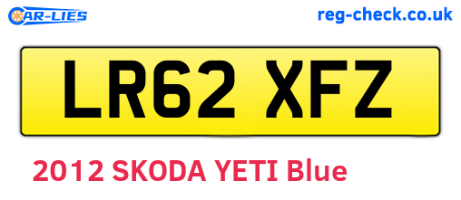 LR62XFZ are the vehicle registration plates.