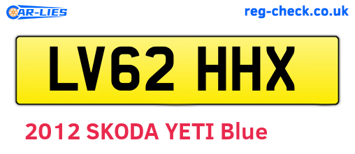 LV62HHX are the vehicle registration plates.