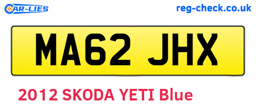 MA62JHX are the vehicle registration plates.