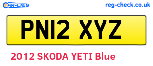 PN12XYZ are the vehicle registration plates.