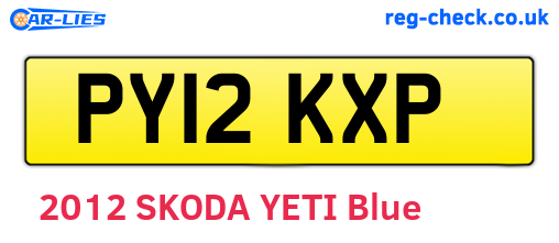 PY12KXP are the vehicle registration plates.
