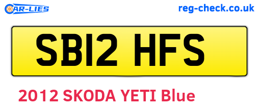 SB12HFS are the vehicle registration plates.