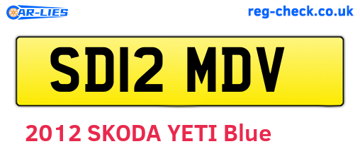 SD12MDV are the vehicle registration plates.