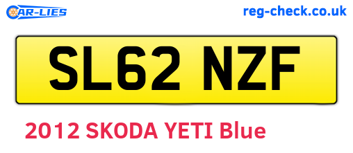 SL62NZF are the vehicle registration plates.