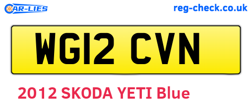 WG12CVN are the vehicle registration plates.