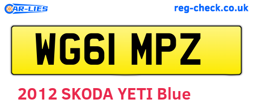 WG61MPZ are the vehicle registration plates.