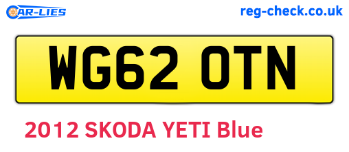 WG62OTN are the vehicle registration plates.