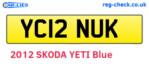 YC12NUK are the vehicle registration plates.
