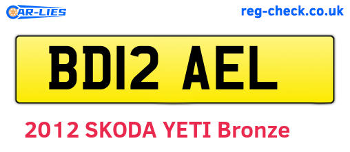 BD12AEL are the vehicle registration plates.