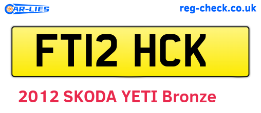 FT12HCK are the vehicle registration plates.