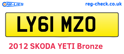 LY61MZO are the vehicle registration plates.